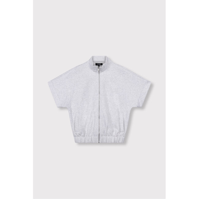 REFINED DEPARTMENT Short Sleeve Cardigan Leona Grey Melange