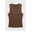 REFINED DEPARTMENT Knitted Tanktop With Studs Bente Choco Brown