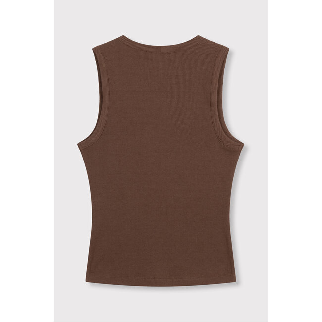 REFINED DEPARTMENT Knitted Tanktop With Studs Bente Choco Brown