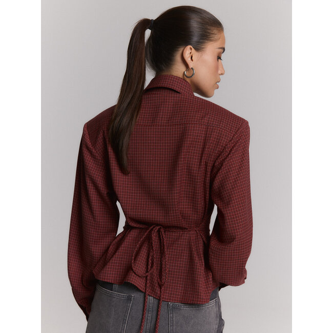 REFINED DEPARTMENT Check Blouse Strap Back Presley