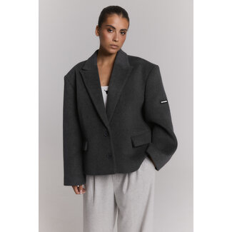 ALIX THE LABEL Short Hairy Coat Antracite Melange