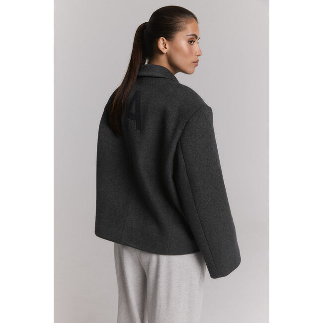 ALIX THE LABEL Short Hairy Coat Antracite Melange