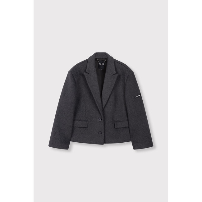 ALIX THE LABEL Short Hairy Coat Antracite Melange