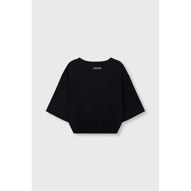ALIX THE LABEL Knitted V Neck Shirt Black