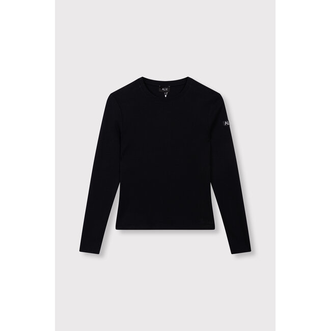 ALIX THE LABEL Rib Longsleeve Shirt Black
