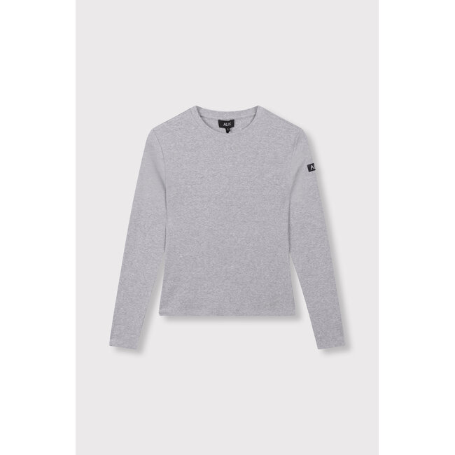 ALIX THE LABEL Rib Longsleeve Shirt Warm Soft Grey Melange