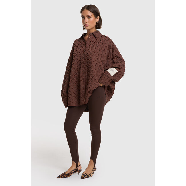 ALIX THE LABEL Knitted Clean Legging Deep Brown