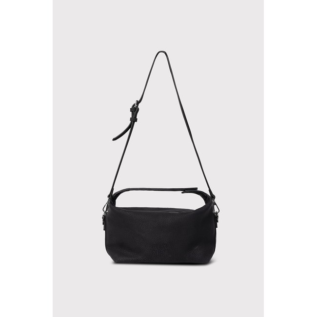 ALIX THE LABEL Woven Faux Leather Small Bag Black