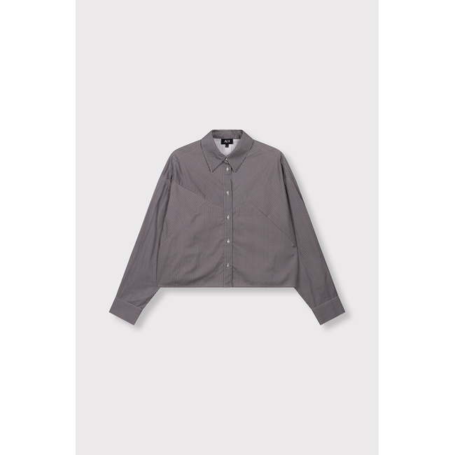 ALIX THE LABEL Woven Stripe Mix Blouse Antracite