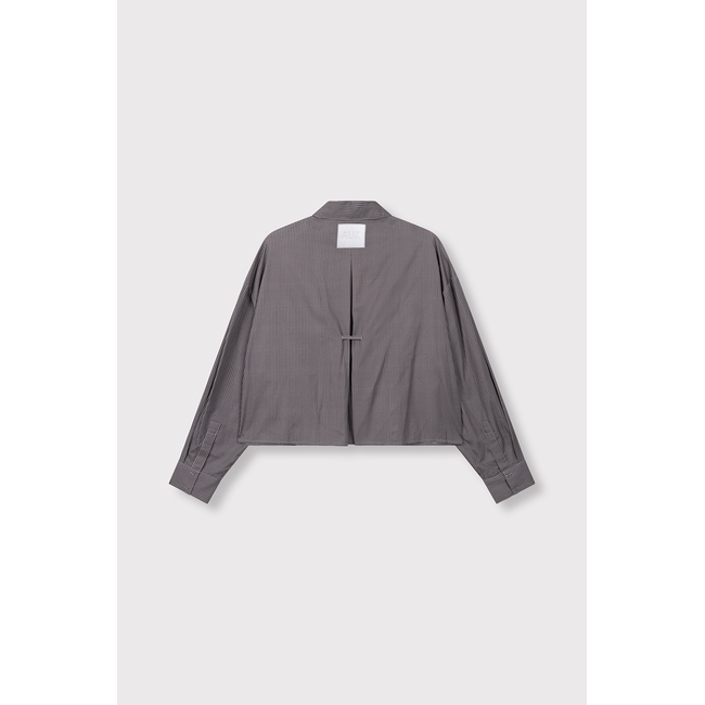 ALIX THE LABEL Woven Stripe Mix Blouse Antracite