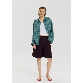 HARPER & YVE Jella Blouse Teal Blue Check