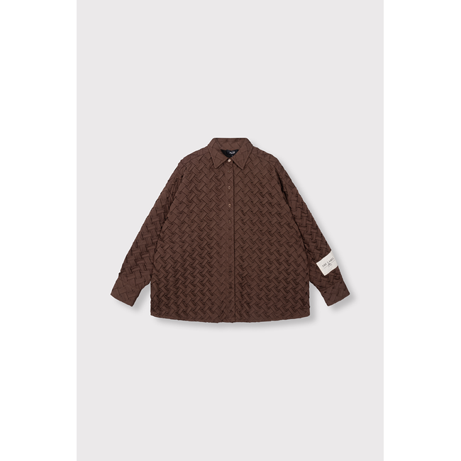 ALIX THE LABEL Woven Pleated Blouse Warm Brown