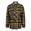 CO'COUTURE Kyel Check Tie Pleat Shirt Army