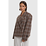 ALIX THE LABEL Woven Cropped Check Blazer