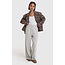 ALIX THE LABEL Woven Cropped Check Blazer
