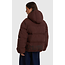 ALIX THE LABEL Woven Puffer Coat Warm Brown
