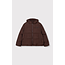 ALIX THE LABEL Woven Puffer Coat Warm Brown
