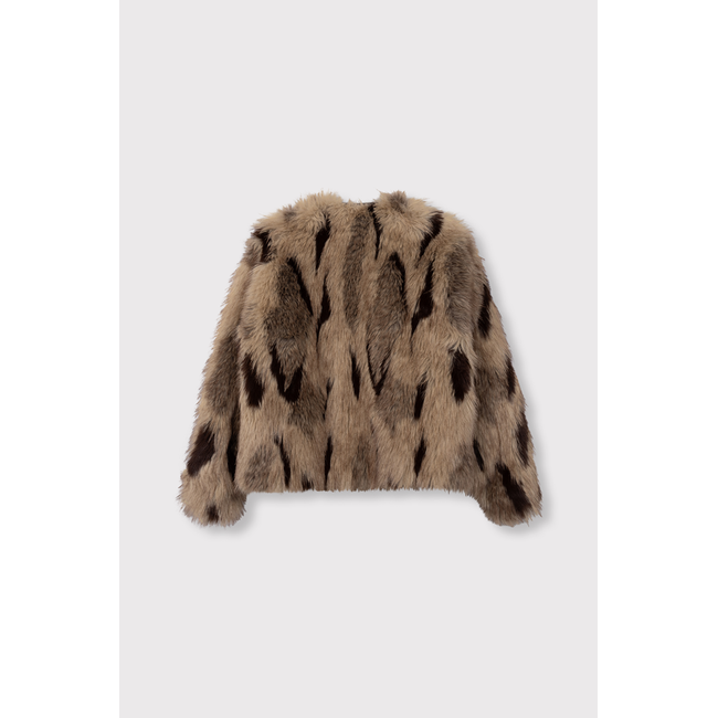 ALIX THE LABEL Mix Faux Fur Coat Camel