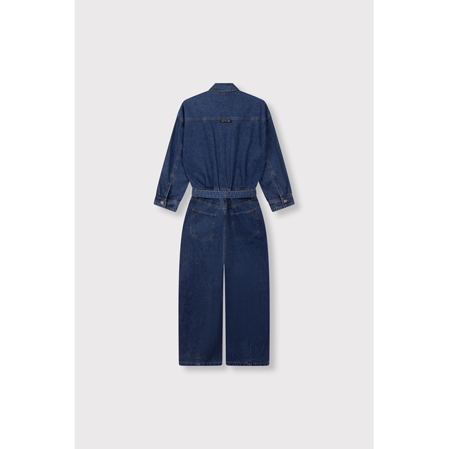ALIX THE LABEL Woven Denim Jumpsuit Denim Blue