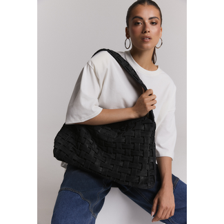 ALIX THE LABEL Woven Big Braided Bag Black