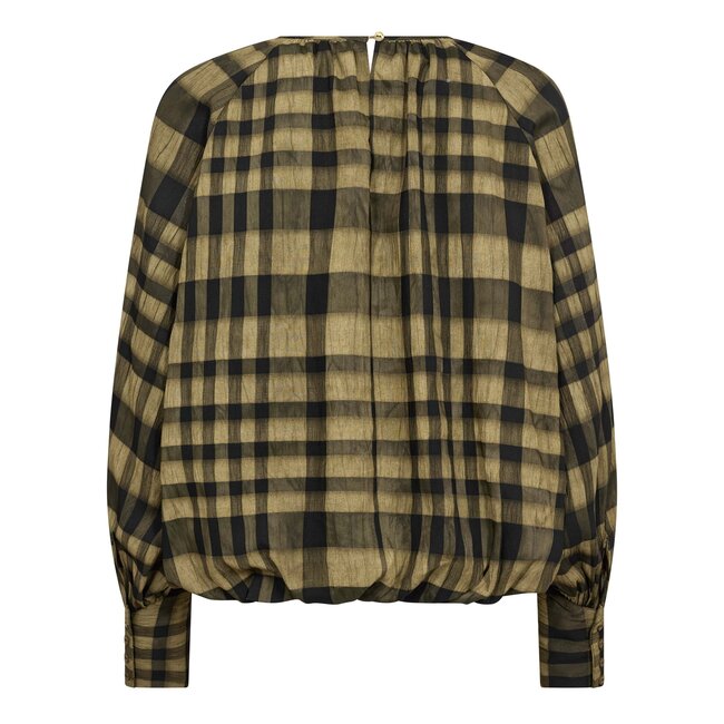 CO'COUTURE Kyel Check Balloon Blouse Army