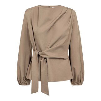 CO'COUTURE Luna Tie blouse Taupe