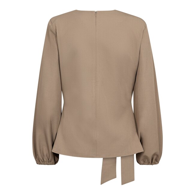 CO'COUTURE Luna Tie blouse Taupe