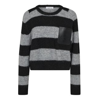 HAUTE L'AMITIÉ Darcia Stripe Crop Pocket Knit