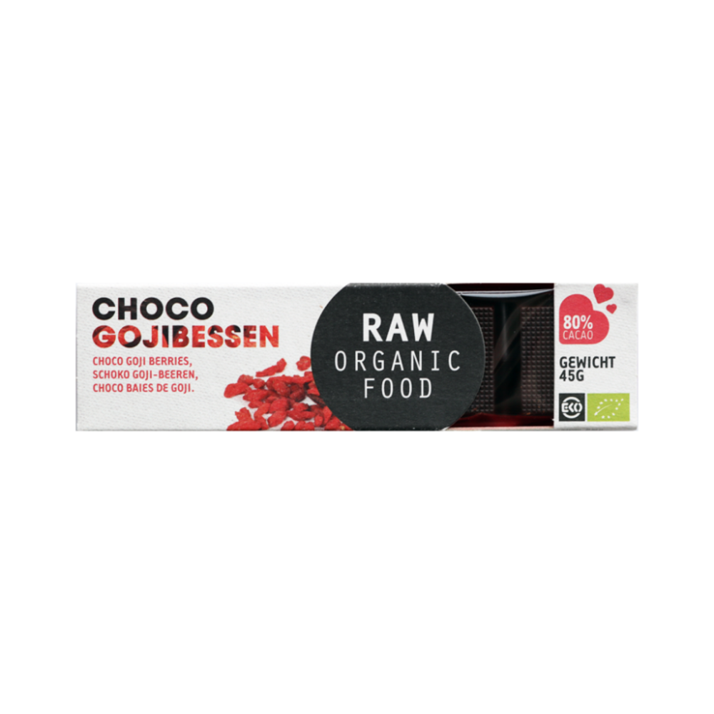 schaak Penetratie Schaar RAW Organic Food Chocoreep Gojibessen - Foodshop.bio