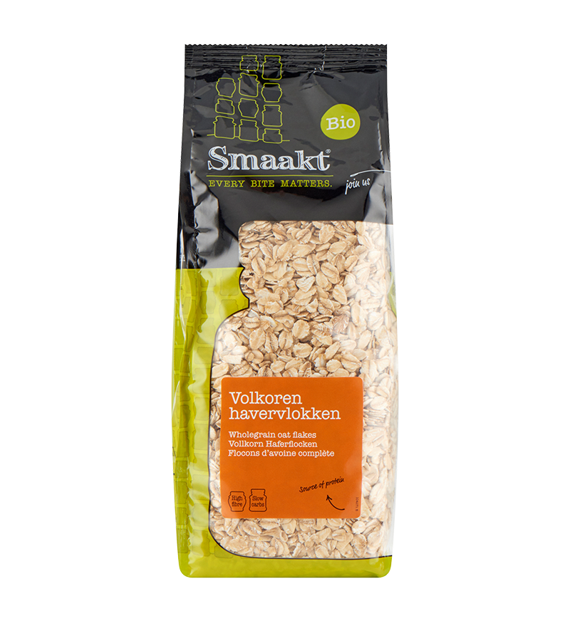 High fibre wholegrain oat flakes organic