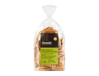 Mini kaas & pompoenpitten crackers bio