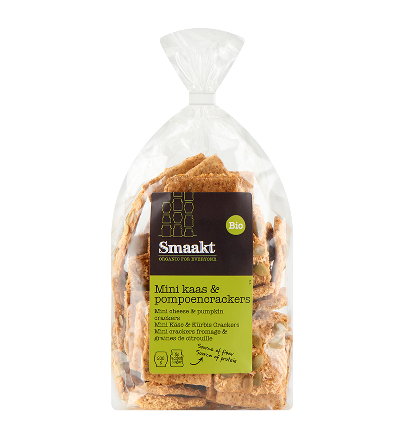 Mini cheese & pumpkin seeds crackers organic