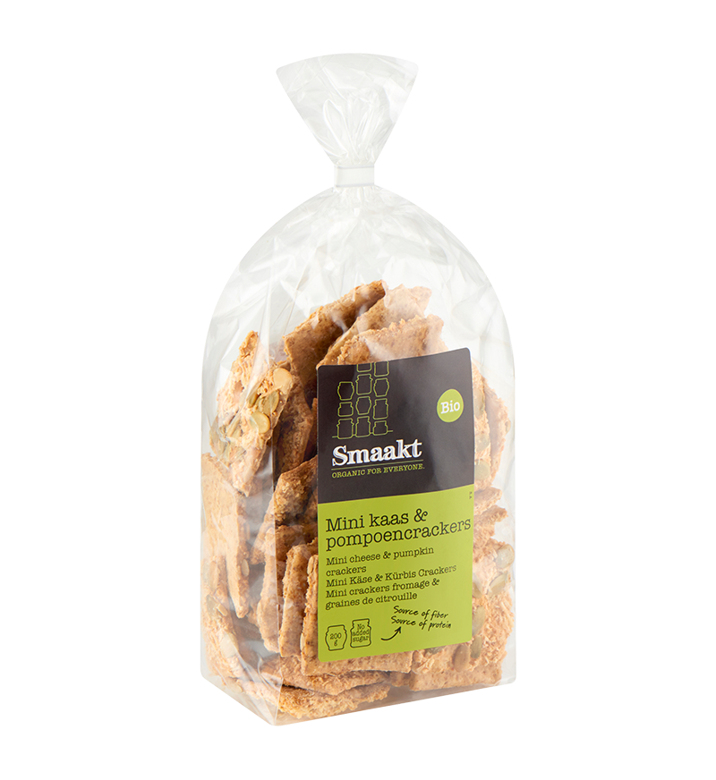 Mini kaas & pompoenpitten crackers bio