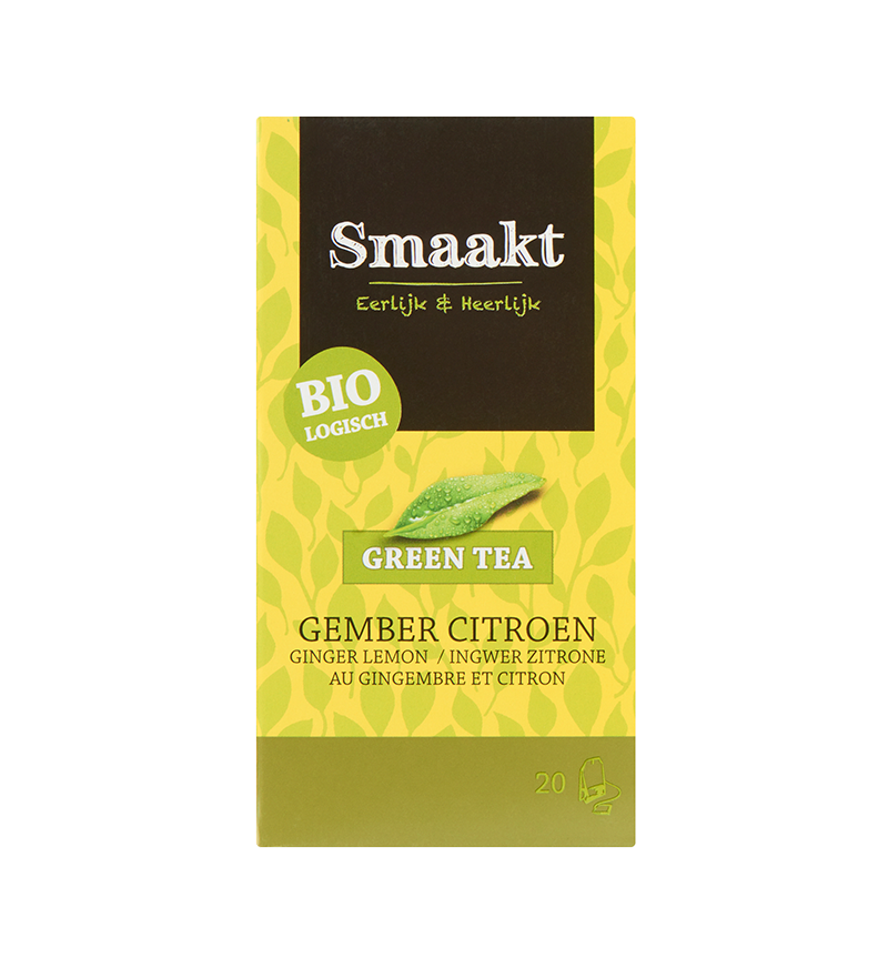 Mentor opslaan betalen Smaakt Groene Thee Gember Citroen - Foodshop.bio