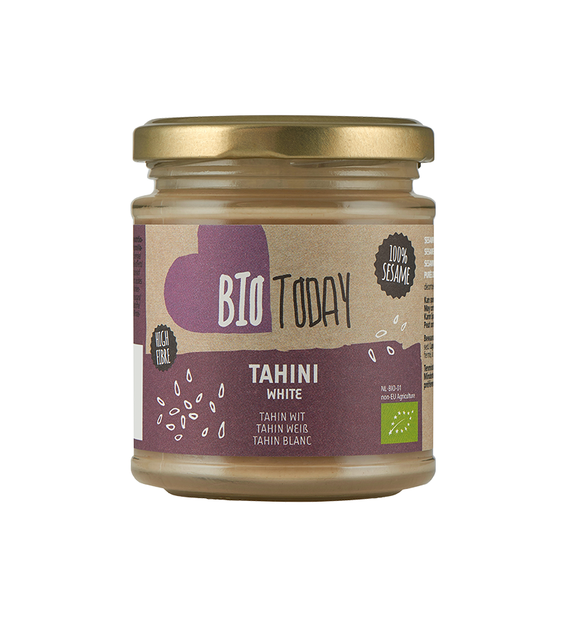 Biologische tahini wit – sesampasta van gepelde sesamzaadjes