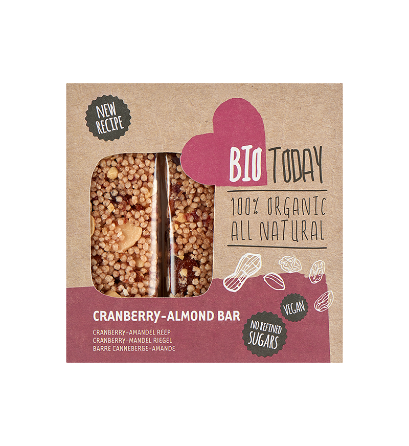 Cranberry-almond bar 3-pack organic