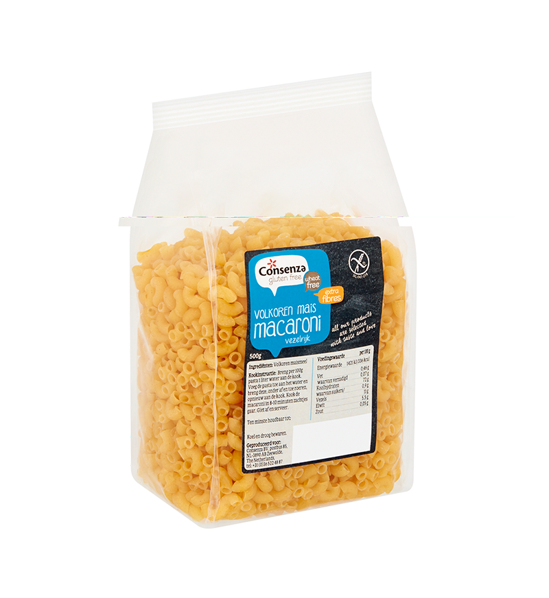 Whole grain corn macaroni