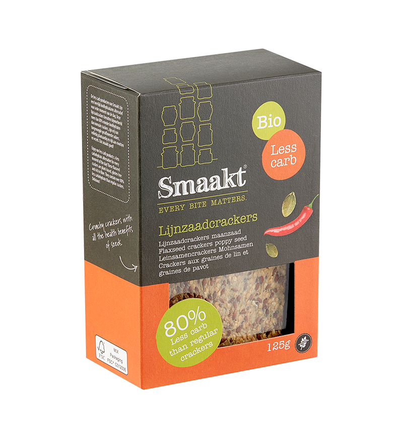 Less carb flaxseed cracker poppy seeds organic
