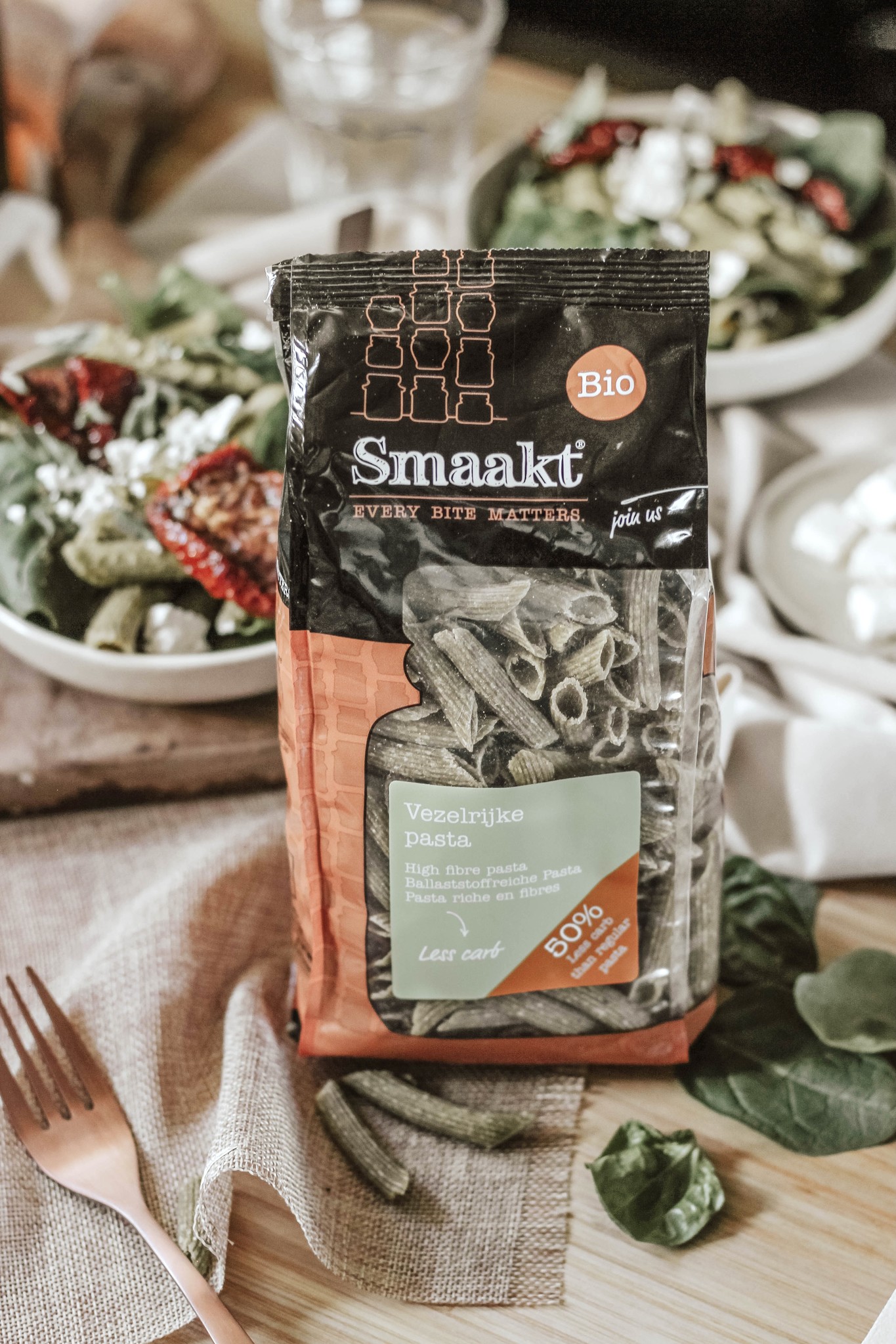 Less carb high fibre pasta organic