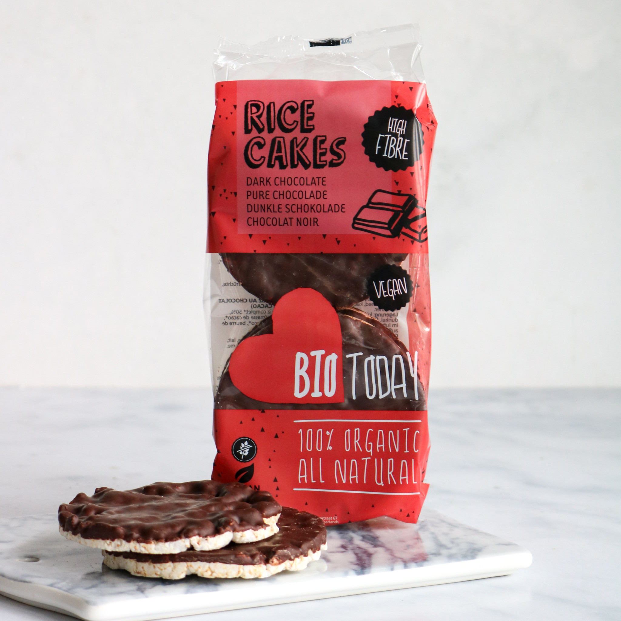 Rijstwafel chocolade puur bio