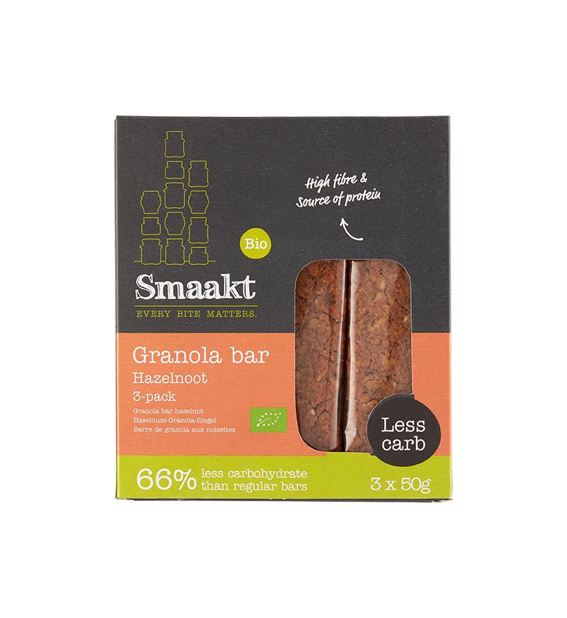 Smaakt Less Carb Bar Hazeln Spec 3 pack bio