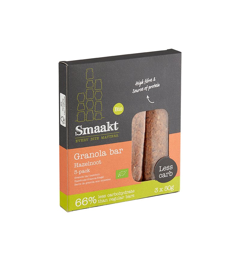 Smaakt Less Carb Bar Hazeln Spec 3 pack bio