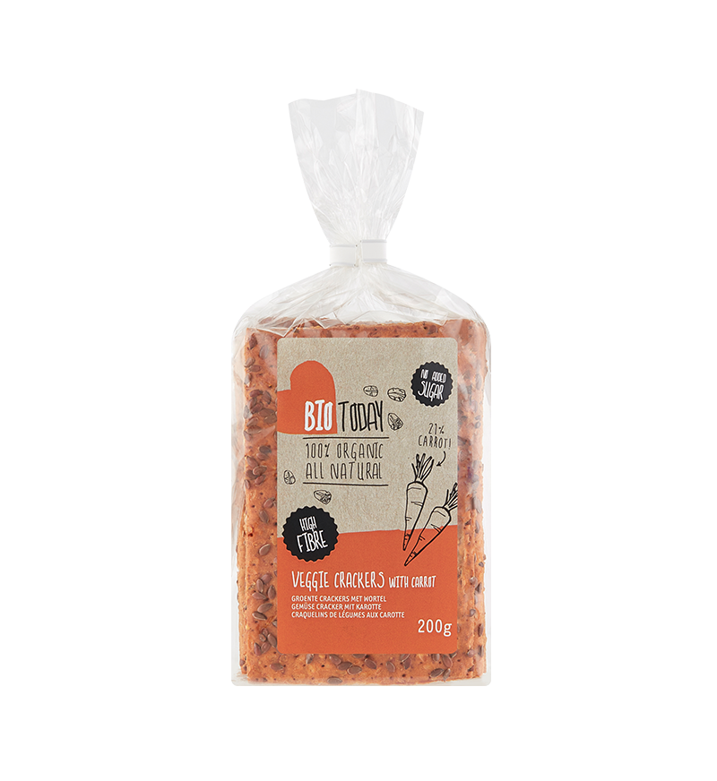 Biologische groentecracker wortel – knapperige cracker van BioToday