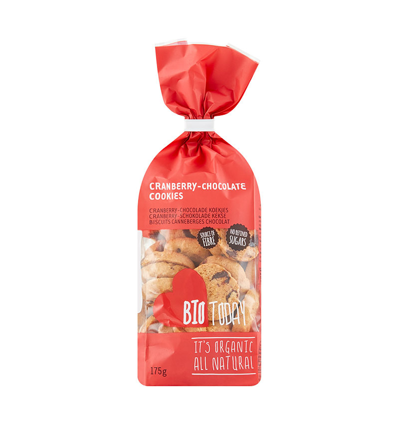 Cranberry-chocoladekoekjes bio