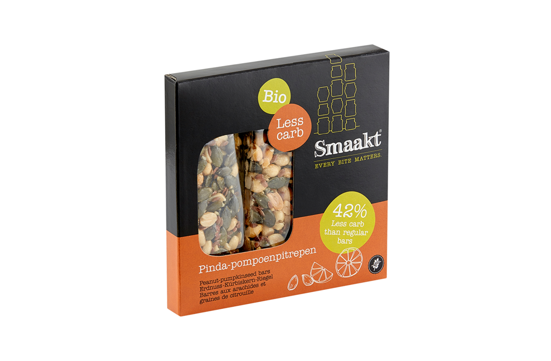 Less carb peanut-pumpkin seeds bars organic