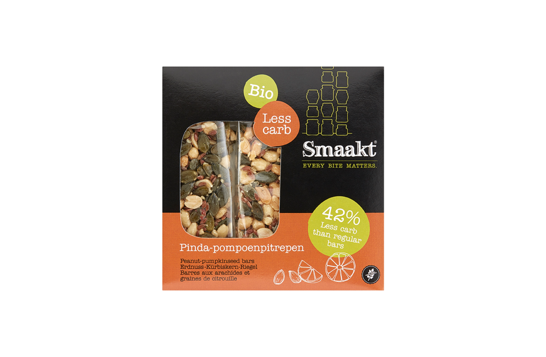 Less carb peanut-pumpkin seeds bars organic