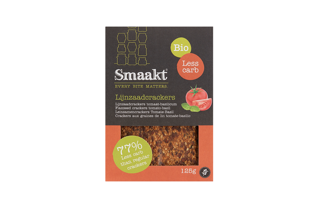 Less carb flaxseed cracker tomato-basil organic