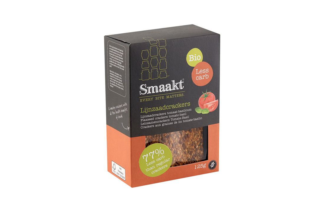 Less carb flaxseed cracker tomato-basil organic