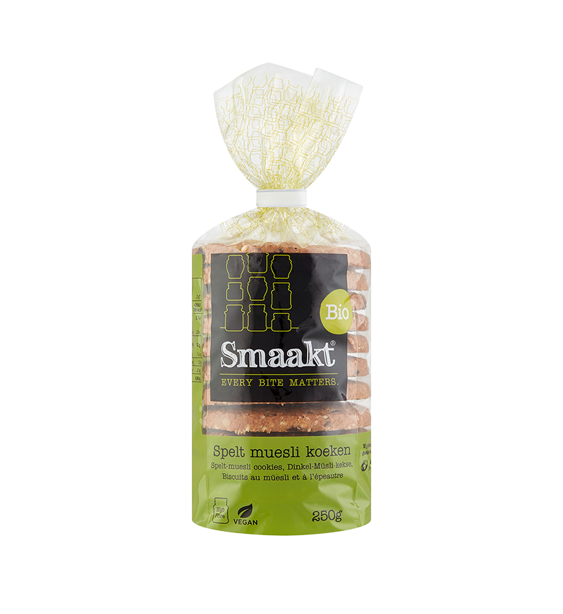 Smaakt Spelt Mueslikoeken biologisch