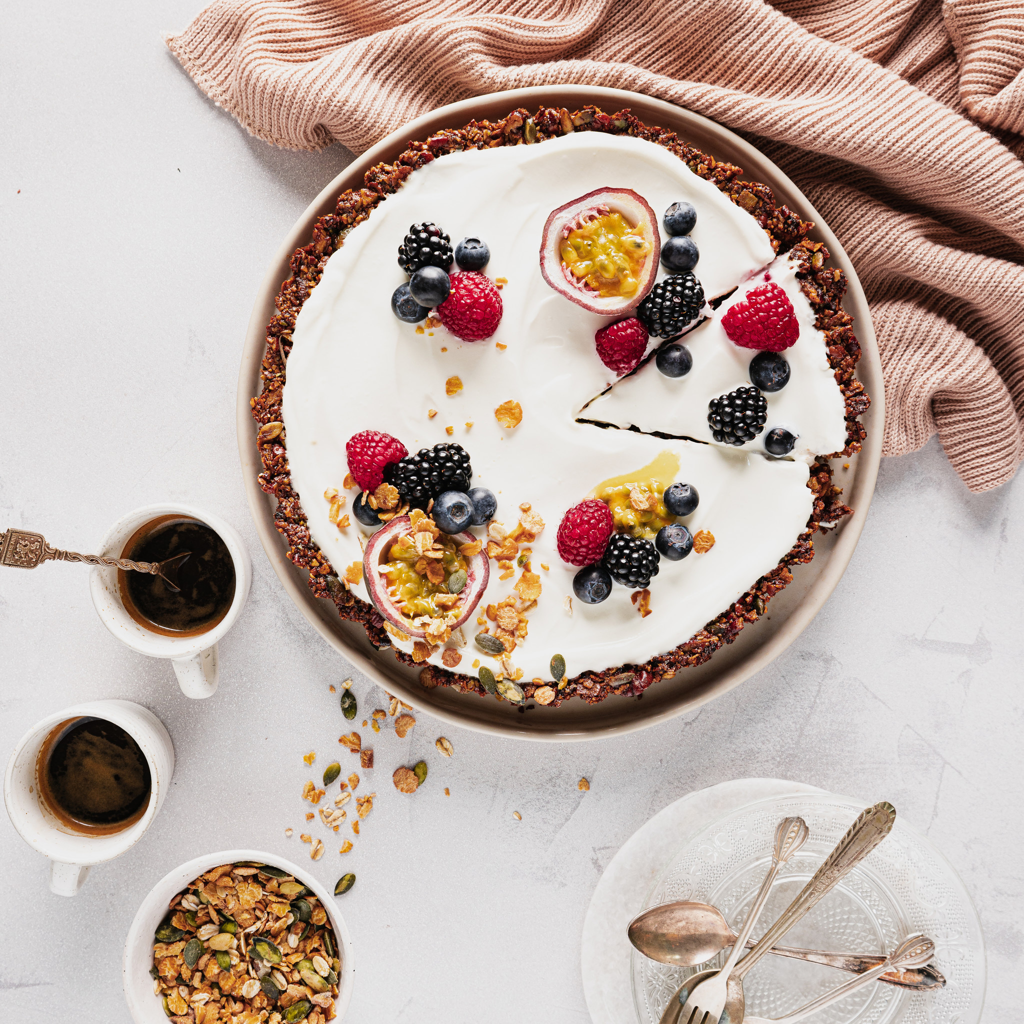 Ontbijttaart met less carb muesli